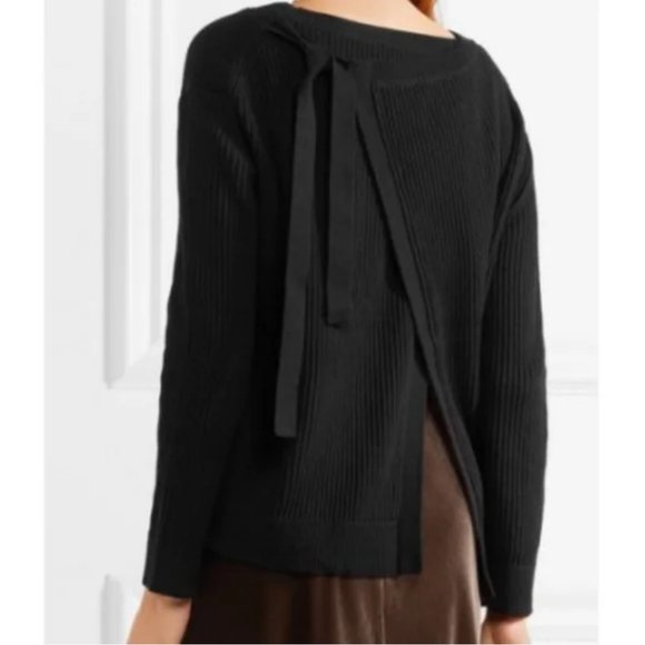 Vince Split Back Cashmere Blend Tie Back Sweater - Picture 1 of 14